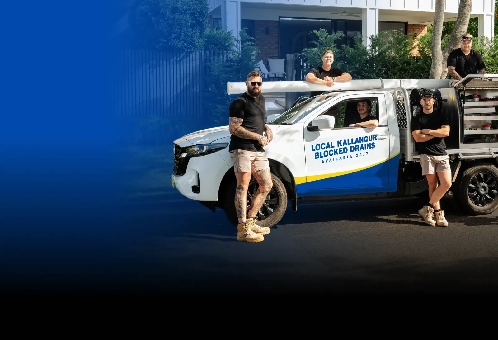 Local Kallangur Blocked Drains team with the ute